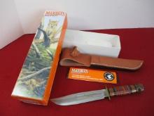 *Marble's Gladstone-Original #45 Pattern Leather/Brass Fixed Blade Knife