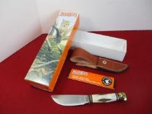 Marble's Gladstone-Hunter Brass/Stag Bone Fixed Blade Knife