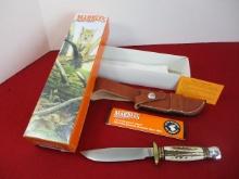 Marble's Gladstone-Trailmaker Stag/Aluminum Fixed Blade Knife
