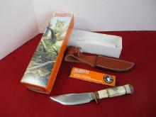 Marble's Gladstone-Custom Brass/Stag Fixed Blade Knife