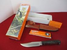Marble's Gladstone-Special Brass Pinned Carved Horn Hunting Knife