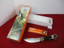 Marble's Gladstone-Woodcraft Buffalo/Crown Stag Fixed Blade Knife