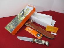 Marble's Gladstone-Ideal Pinned Stag Handle Fixed Blade Knife