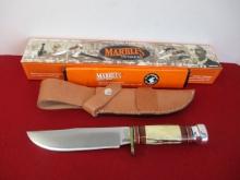 Marble's Gladstone-7" Jigged Bone/Aluminum Brass Half Guard Hunting Knife