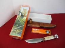 Marble's Gladstone-Woodcraft Curly Maple/Aluminum Fixed Blade Knife
