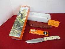 Marble's Gladstone-Special Hunter White Micarta Custom 2001 Fixed Blade Knife