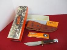 Marble's Gladstone-Plainsman Jigged Bone/Aluminum Brass Half Guard Knife