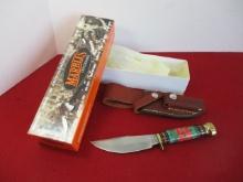 Marble's Gladstone-Multi-Pastel/Brass Custom 2004 Fixed Blade Knife (A Beauty!)