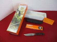 Marble's Gladstone-Brass Pinned Red Bone Mini Special Hunter Fixed Blade Knife