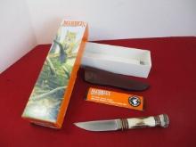 Marble's Gladstone-Double Stag Horn Buck Skinner Fixed Blade Knife