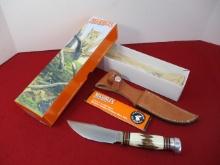 Marble's Gladstone-Woodcraft 1998 Stag/Aluminum Fixed Blade Knife