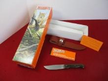Marble's Gladstone-Brass Pinned Green Micarta Custom 200 Fixed Blade Knife