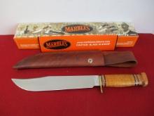 Marble's Gladstone-Red Tigerwood Brass Half Guard 10" Hunting Knife