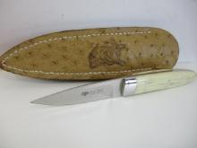 Tinus Beukes South Africa-Aluminum Pinned Smooth Bone Fixed Blade Knife