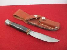 *Marble's Gladstone-Vintage Leather/Aluminum Fixed Blade Knife