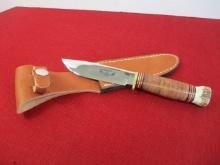 Marble's Gladstone-Marble Plus Custom 2009 Leather/Stag Fixed Blade Knife