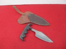Damascus Steel 6" Push Blade w/ Sheath