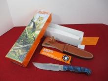 Marble's Gladstone-Blue MOP Brass Pinned Custom 2000 Fixed Blade Knife