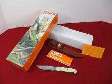 Marble's Gladstone-Brass Pinned White Pearl Mini Special Hunter Fixed Blade Knife