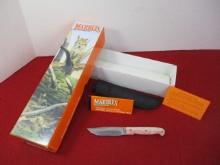 Marble's Gladstone-Mini Special Pink Pearl Tort Brass Pinned Fixed Blade Knife
