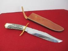 Marble's Gladstone-Brass/Stag Bowie Style Knife