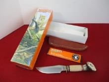 Marble's Gladstone-Wood/Stag Crown Fixed Blade Knife
