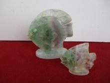 Pair of Chinese Jade Figural Fish