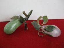 Midcentury Modern Chinese Jade Fruit Pair