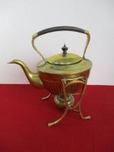 Soutterware Brass Spirit Kettle w/ Oil Burner Stand circa 1875 (English)