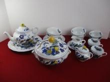 Spode England Blue Bird Pattern Mixed Dishes