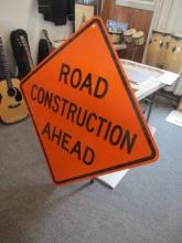 Road Construction Ahead Large Metal Sign