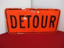 Detour Reflective Metal Sign