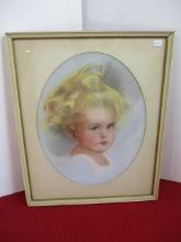 Hand Colored Baby Print