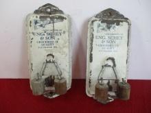 Eng. Schey & Son Grocers Sun Prairie, WI Advertising Broom Holders