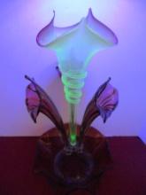 Magnificent Rubina Verde Glass Epergne