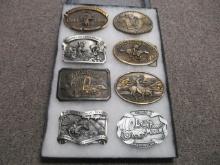Mixed Pony Express and Other Belt Buckles-Lot of 8