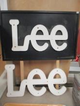 Pair of LEE Jeans Advertising Signs