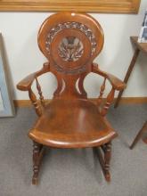 Ornate Carved Wooden Rocker