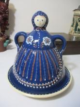 Polish Stoneware Pottery Cheese Lady