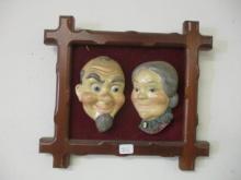 Framed Chalkware Couple
