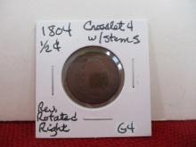 1804 Crosslet "4" with Stems Draped Bust Half Cent Coin
