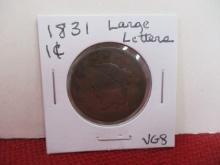 1831 Large Letters Classic Head Large One Cent Coin