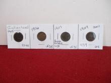 1900's Indianhead Pennies-Lot of 4