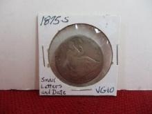 1875-S with Small Letters and Date Seated Silver Half Dollar Coin