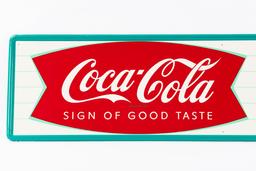 Coca-Cola Fishtail Horizontal Tin Sign