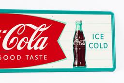 Coca-Cola Fishtail Horizontal Tin Sign