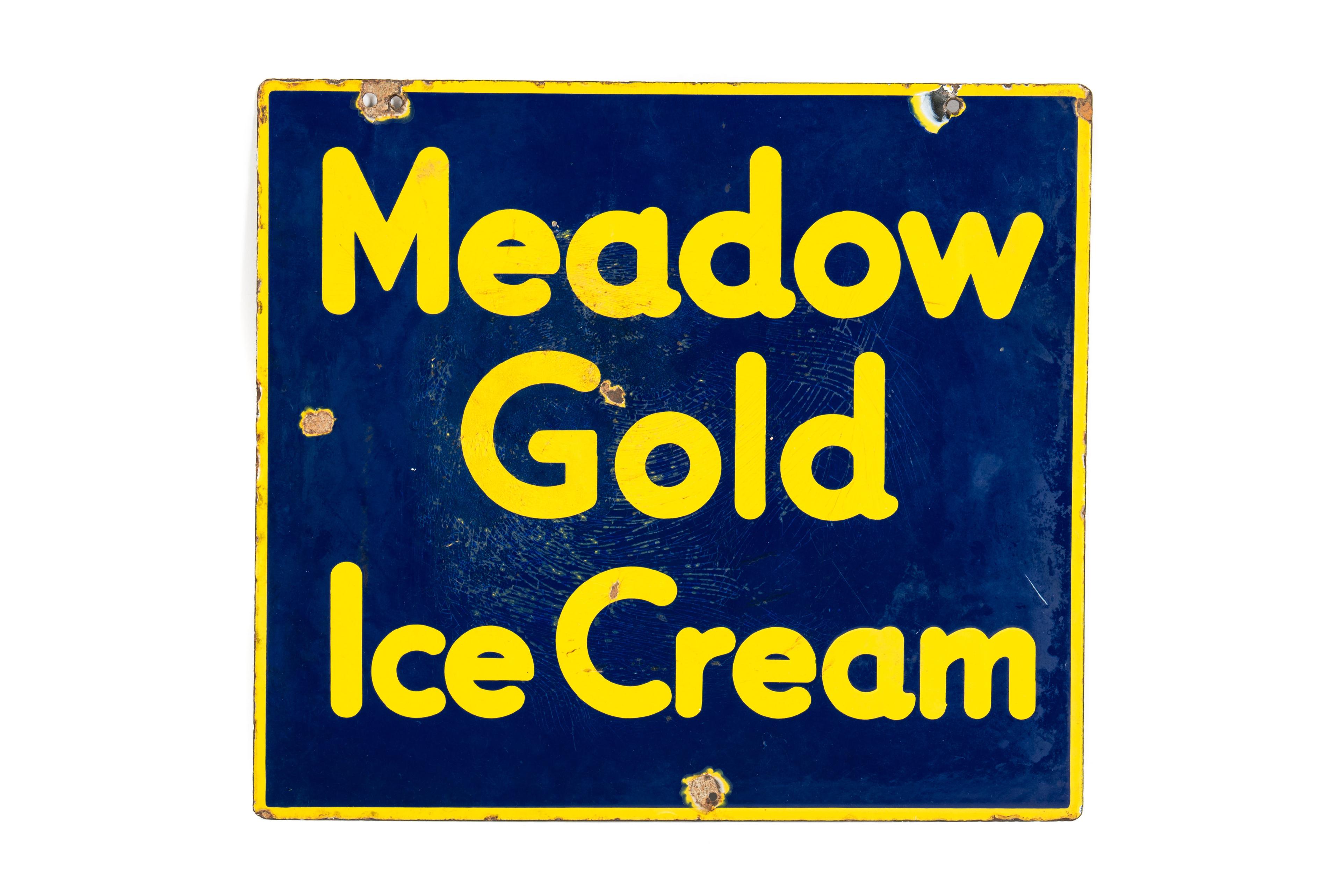 Meadow Gold Ice Cream Porcelain Sign