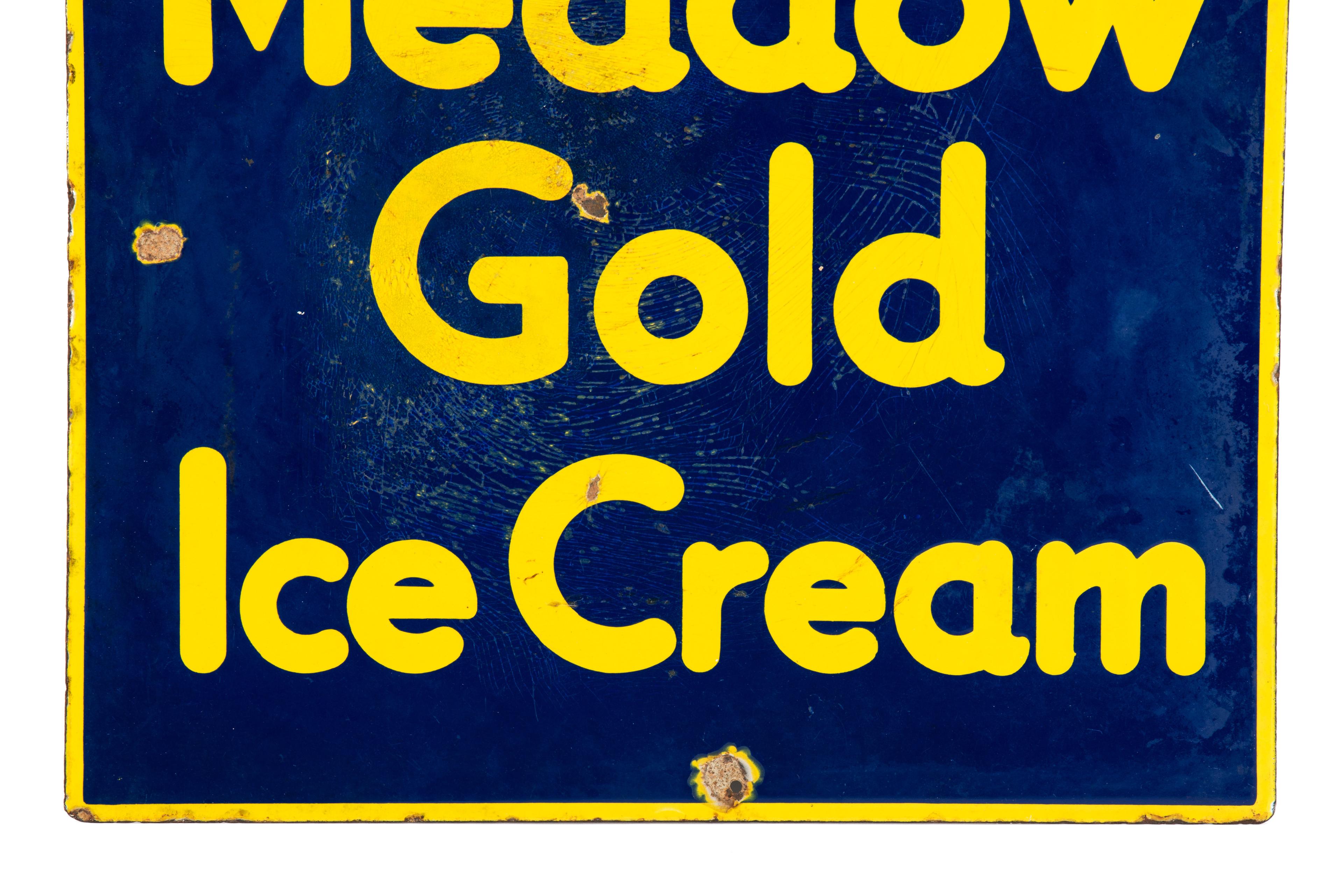 Meadow Gold Ice Cream Porcelain Sign