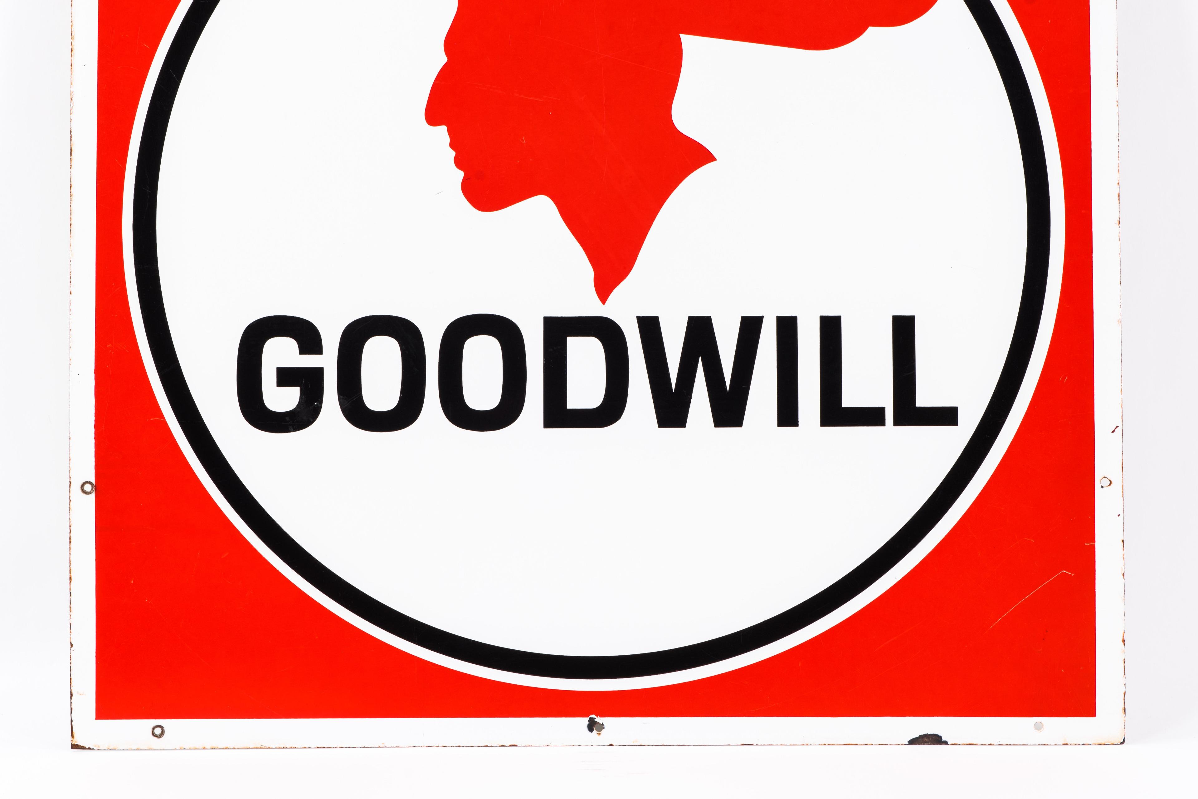 Pontiac Full Feather Goodwill Porcelain Sign