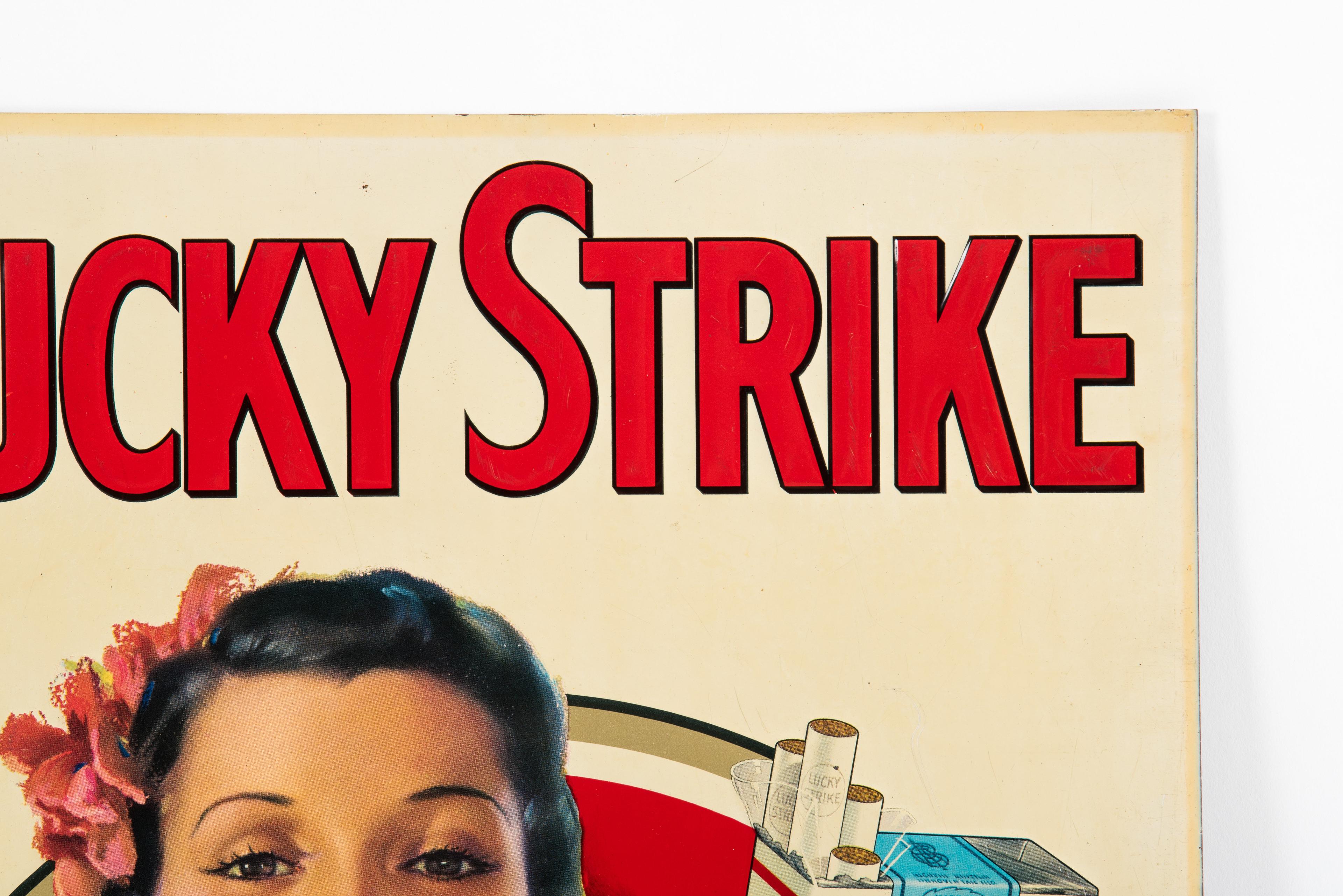 Lucky Strike Cigarettes Framed Tin Sign